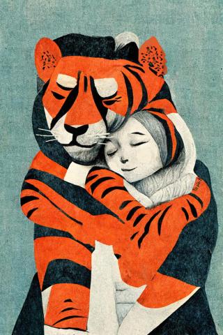 Ilustrace My Tiger And Me, Treechild,