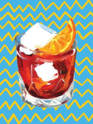 Ilustrace Negroni Blue, Alice Straker,