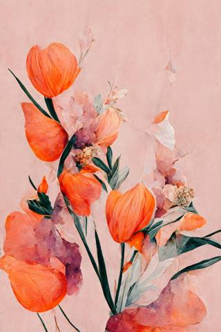 Ilustrace Orange Tulips, Treechild,