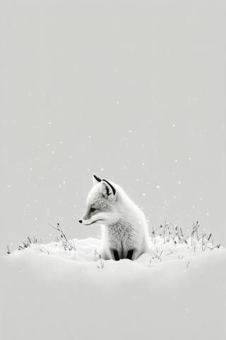 Ilustrace Snow Fox, Treechild,