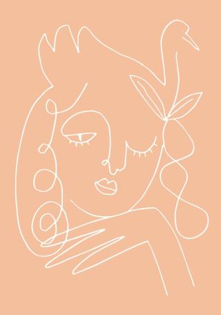 Ilustrace Swan Woman Peach, Pictufy Studio,