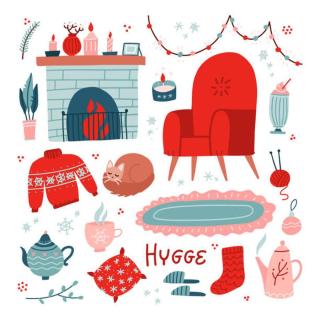 Ilustrace Vibrant Collection of hygge Christmas icons., Svetlana Shamshurina,