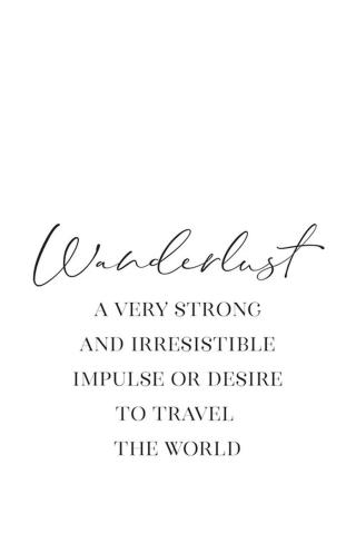 Ilustrace Wanderlust definition in scandinavian style, Blursbyai,