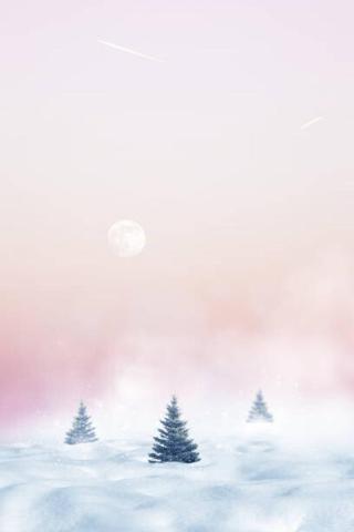 Ilustrace Winter minimalist landscape. Christmas trees against, Delbars,