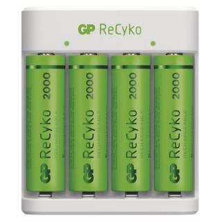 Inteligentní nabíječka baterií gp eco e411 + 4× aa recyko 2000