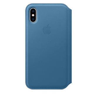 IPhone XS Max Leather Folio - Cape Cod Blue