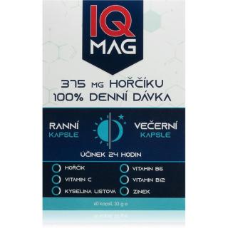 IQ Mag Hořčík 375mg ranní a večerní doplněk stravy s vysokým obsahem hořčíku 60 cps