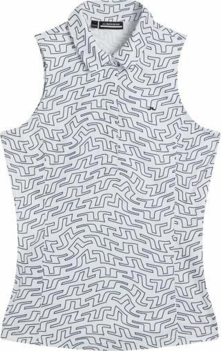 J.Lindeberg Dena Print Sleeveless Golf Top White Outline Bridge Swirl M