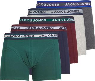 Jack&Jones 5 PACK - pánské boxerky JACOLIVER 12242050 Dark Grey Melange M