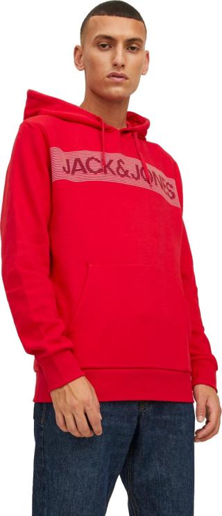 Jack&Jones Pánská mikina JJECORP 12152840 True Red Play-3 XL