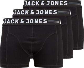 Jack&Jones PLUS 3 PACK - pánské boxerky JACSENSE 12147591 Black 3XL
