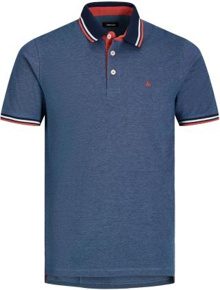 Jack&Jones PLUS Pánské polo triko Slim Fit JJEPAULOS 12143859 Denim Blue 4XL