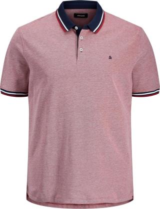 Jack&Jones PLUS Pánské polo triko Slim Fit JJEPAULOS 12143859 Rio Red 6XL