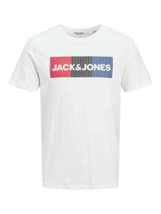 Jack&Jones PLUS Pánské triko JJELOGO Regular Fit 12158505 White 4XL