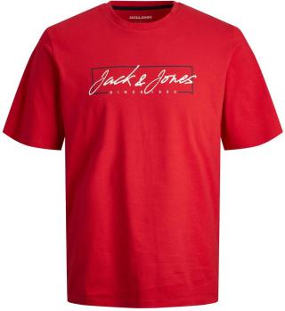 Jack&Jones PLUS Pánské triko JJZURI Standard Fit 12254910 True Red 8XL