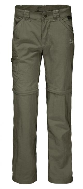 Jack Wolfskin dětské kalhoty s nohavicemi na zip Safari Zip Off Pants Kids 1605871_1 92 khaki