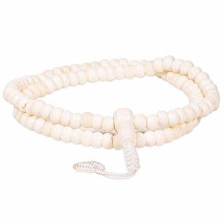 Japa Mala náhrdelník z kostěných korálků 6 mm - cca 54 cm