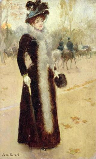 Jean Beraud - Obrazová reprodukce A Parisian Woman in the Bois de Boulogne, c.1899,