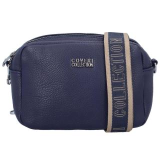 Jednoduchá malá dámská koženková crossbody Abalo, tmavě modrá