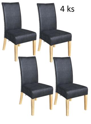 Jídelní židle CHESTER antracit - sada 4 kusy