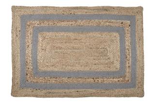 Jutový koberec - rohožka BERRY naturel/šedá 60x90 cm France