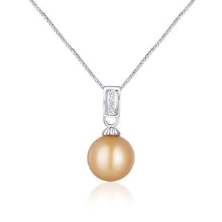 JwL Luxury Pearls Elegantní stříbrný náhrdelník se zlatou perlou jižního Pacifiku JL0734