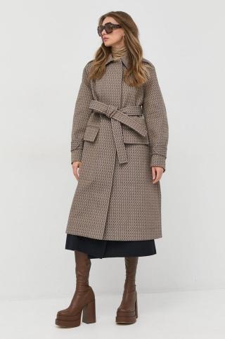 Kabát Victoria Beckham dámský, béžová barva, přechodný