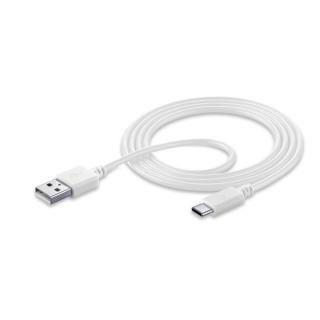 Kabel Datový kabel Cellularline s konektory Usb-a a Usb-c, 1,2m, bílý