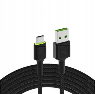 Kabel Usb-a -> Usb-c Green Cell Ray 120cm Zielo