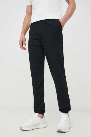 Kalhoty Lacoste černá barva, s aplikací