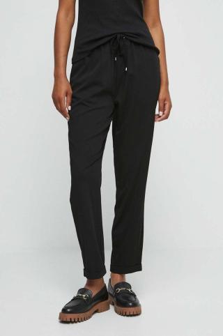 Kalhoty Medicine dámské, černá barva, jednoduché, high waist