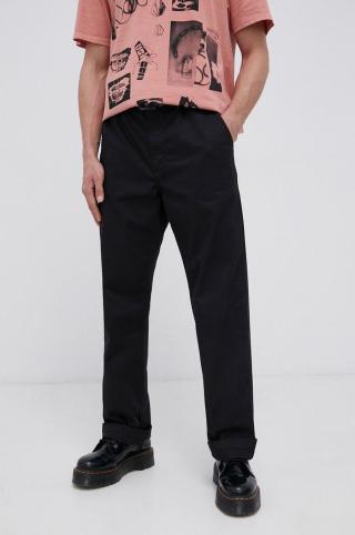Kalhoty Vans pánské, černá barva, ve střihu chinos