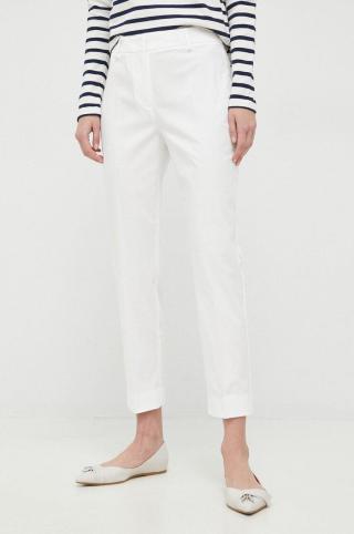 Kalhoty Weekend Max Mara dámské, bílá barva, jednoduché, medium waist