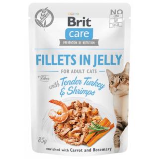 Kapsička Brit Care Cat Fillets in Jelly with Tender Turkey & Shrimps 85g