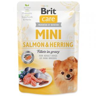 Kapsička Brit Care Mini Salmon & Herring sterilised fillets in gravy 85g