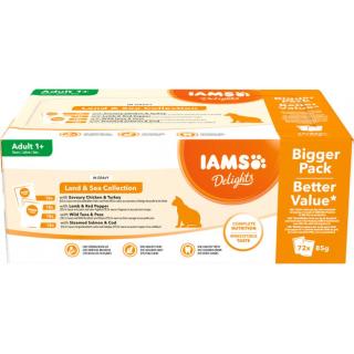 Kapsička Iams Delights mořské a suchozem. maso v omáčce multipack 72x85g