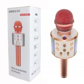 Karaoke mikrofon s Bluetooth 4.0 růžovým reproduktorem