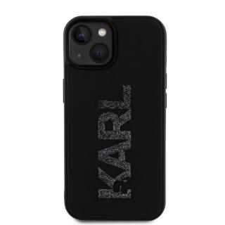 Karl Lagerfeld 3D Rubber Glitter Logo Karl Zadní Kryt pro iPhone 15 Black