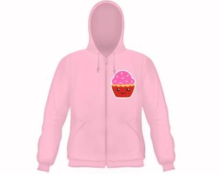 Kawaii cupcake Pánská mikina na zip s kapucí