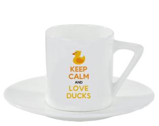 Keep calm and love ducks Espresso hrnek s podšálkem 100ml