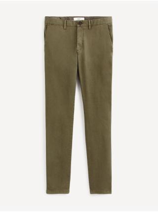 Khaki zkrácené chino kalhoty Celio Motalia