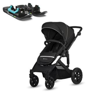 Kinderkraft kočárek Prime Lite 3v1 2022 black včetně lyží