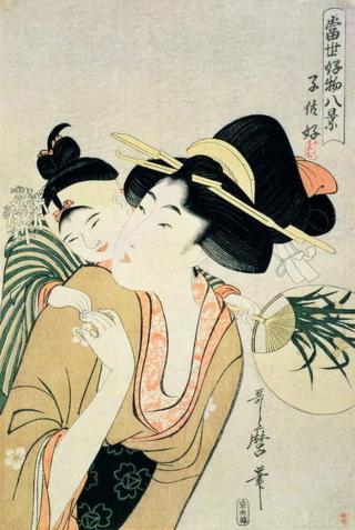 Kitagawa Utamaro - Obrazová reprodukce T H Riches 1913. A Lover of Children,