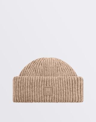 Knowledge Cotton Low Wool Rib Beanie 1074 Nature Melange