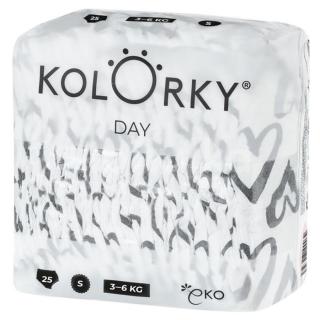 ﻿KOLORKY DAY Jednorázové EKO plenky srdce S  25 kusů