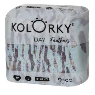 KOLORKY DAY - peří - L  - 19 ks - jednorázové eko plenky