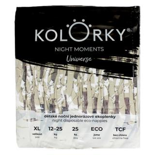 KOLORKY NIGHT MOMENTS Noční jednorázové EKO plenky vesmír XL  25 kusů