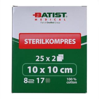 Kompresy Z Gázy Sterilkompres Sterilní 10x10cm,8 vrstev,17 nití,25x2ks