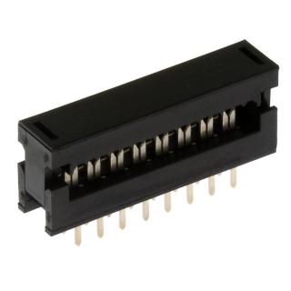 Konektor idc pro ploché kabely 16 pinů  rm2.54mm samořezný do dps přímý xinya 123-16 g k
