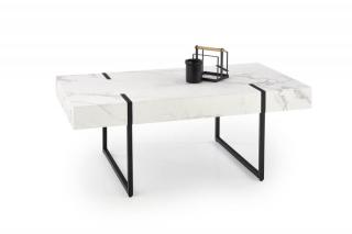 Konferenční stolek BLANCA bílý mramor / černá,Konferenční stolek BLANCA bílý mramor / černá
